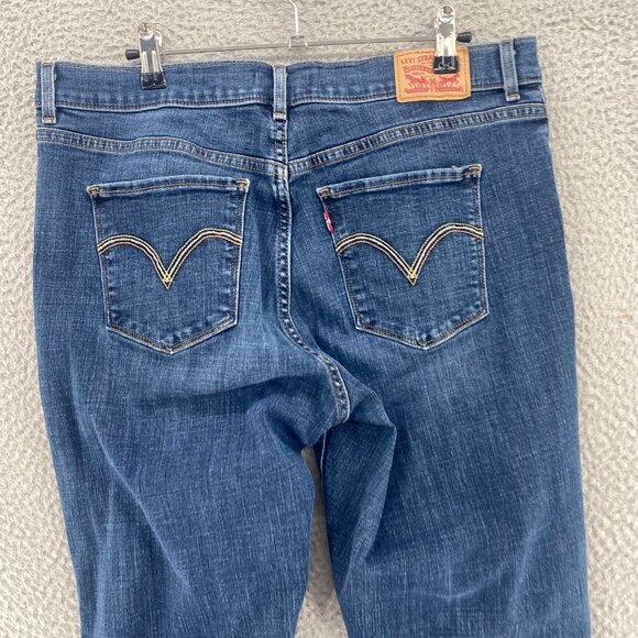 Levis Jeans Womens 14 Blue Classic Boot Cut Medium Wash Denim Stretch Everyday - Picture 4 of 10